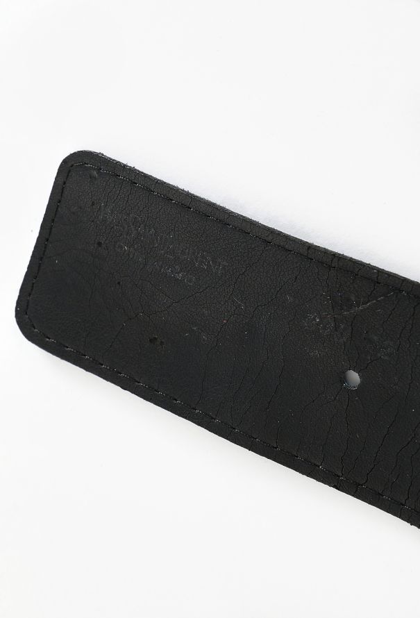 Saint Laurent Suede Serpentine Studded Belt, 1990s - 7