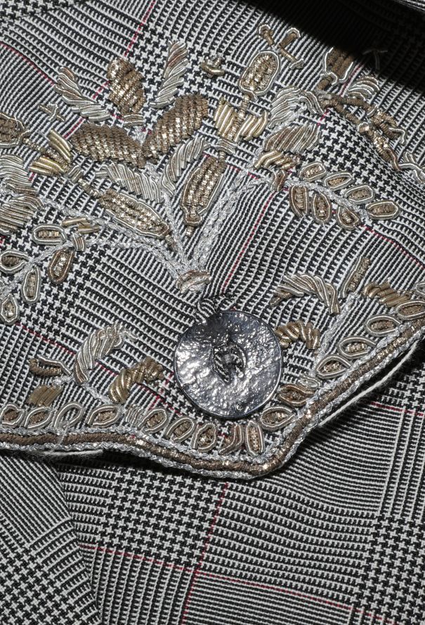 Alexander McQueen RARE 2003 Embroidered Prince of Wales Coat - 6