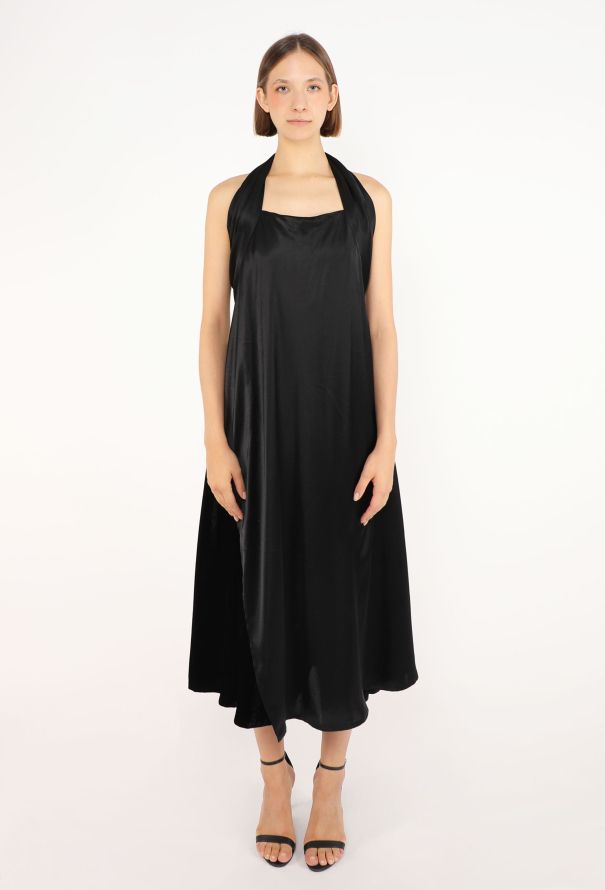 Yohji Yamamoto Open-Back Charmeuse Halter Dress - 2