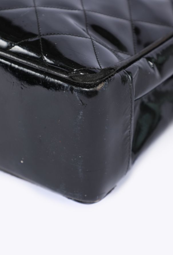 Chanel Patent Leather Quilted Tote, 1980s - 8