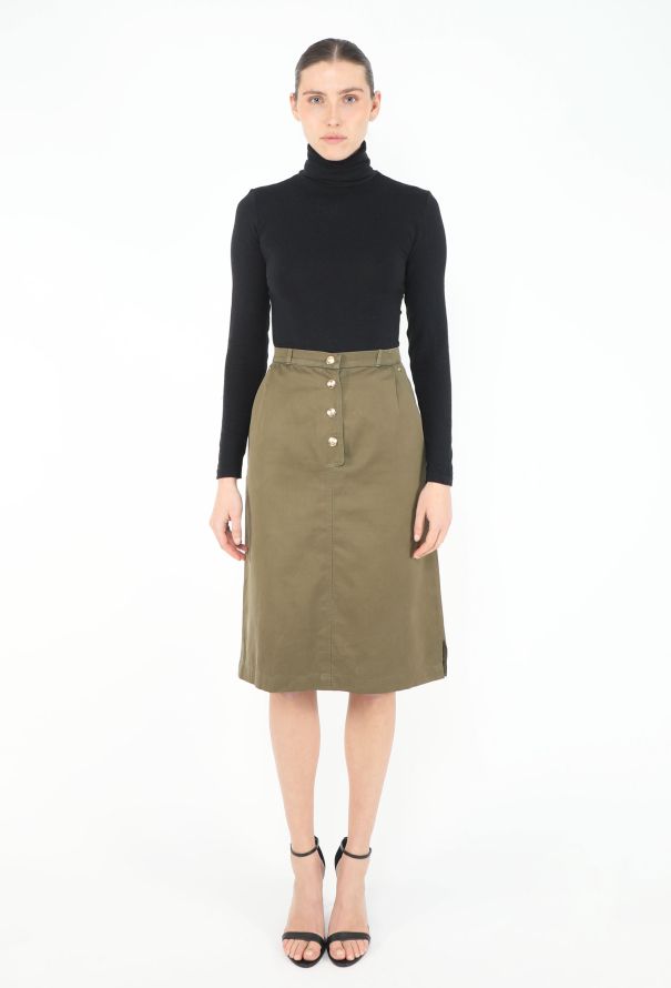 Céline Vintage Triomphe Cotton Skirt - 1