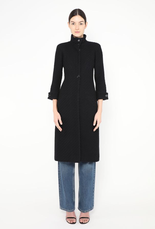 Chanel F/W 2009 Tweed High-Collar Coat - 3