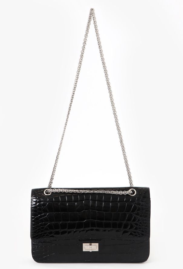 Chanel Black Alligator 2.55 Jumbo Flap Bag - 2