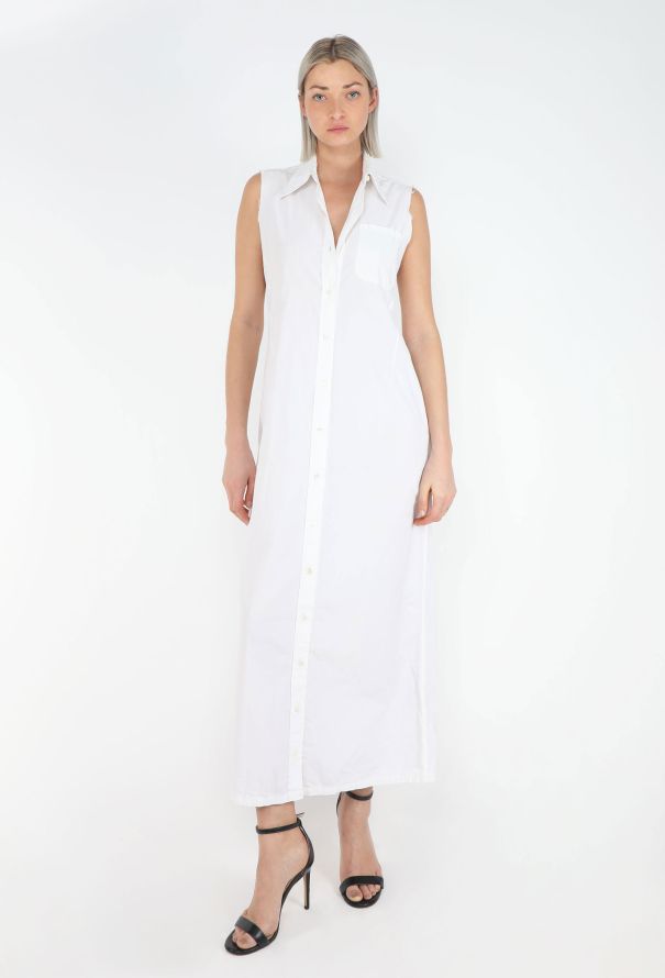 Maison Margiela Early '90s Frayed Cotton Maxi Dress - 4