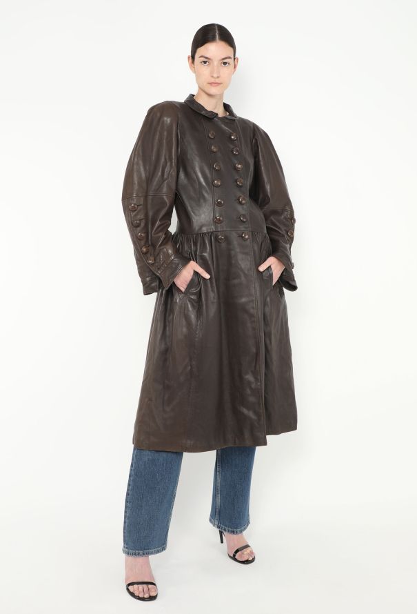 Saint Laurent ULTRA RARE F/W 1983 Flared Leather Coat - 4 Saint Laurent ULTRA RARE F/W 1983 Flared Leather Coat - 4