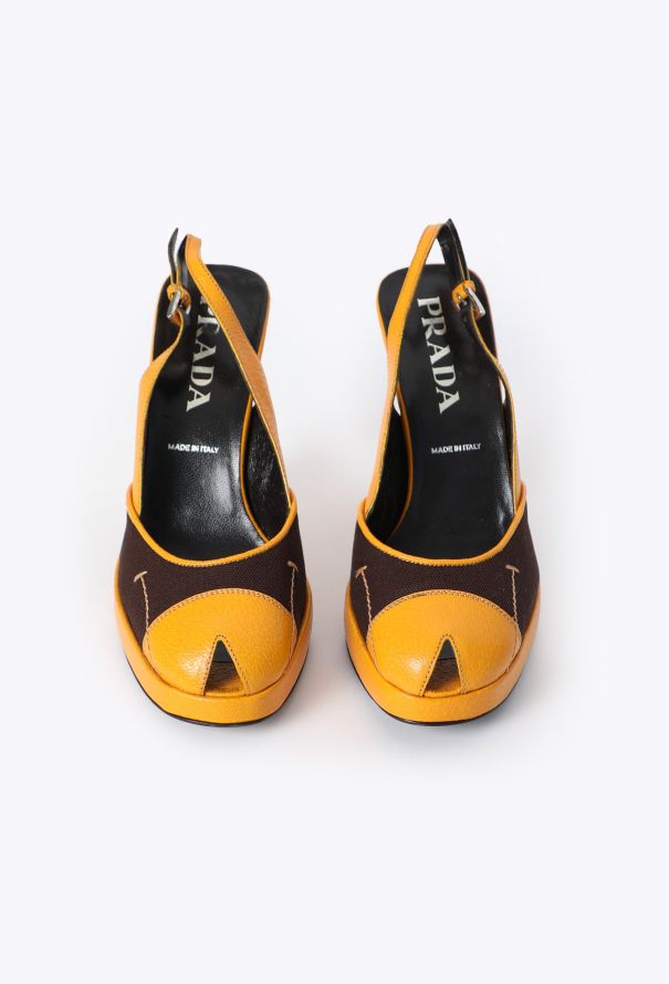 Prada F/W 2000 Slingback Peep-Toe Pumps - 3