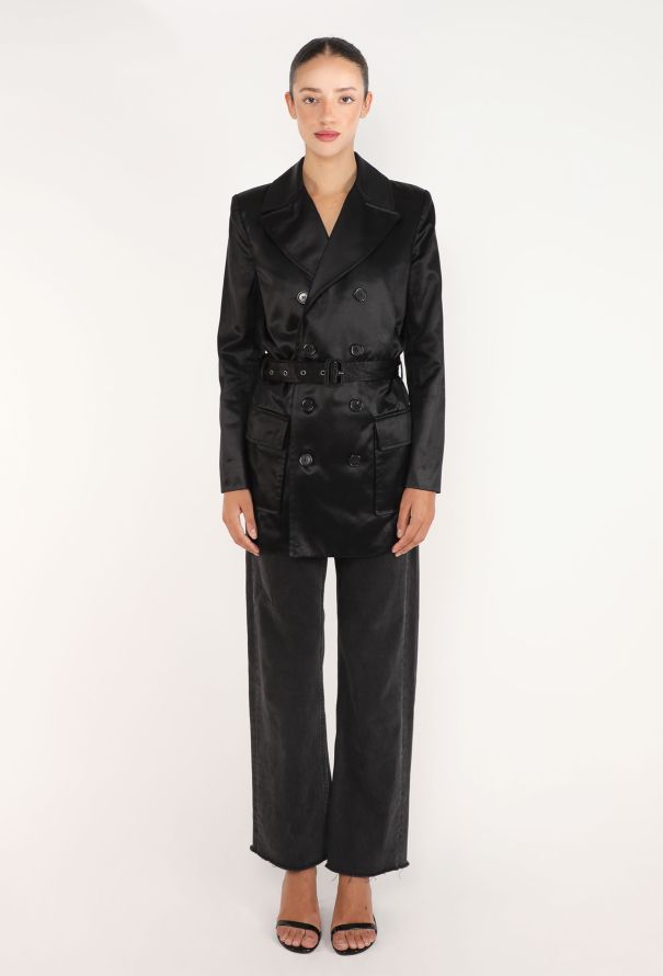 Saint Laurent Belted Satin Trench, Resort 2024 - 4
