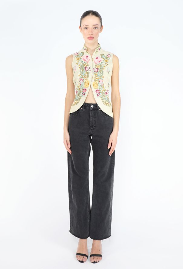 Roberto Cavalli Embroidered Leather Waistcoat, S/S 2003 - 3