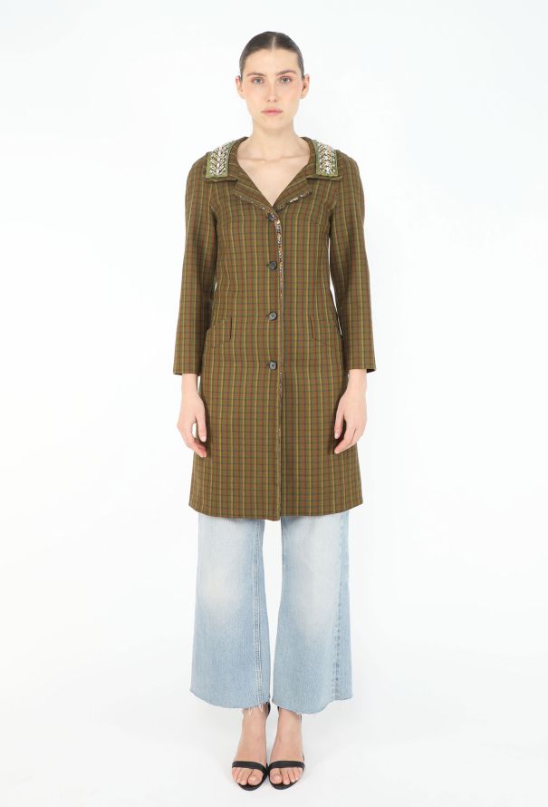 Prada F/W 2004 Embellished Trim Coat - 2