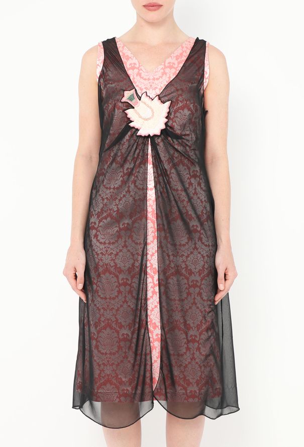 Alexander McQueen 1997 Damask Overlay Appliqué Dress - 2 Alexander McQueen 1997 Damask Overlay Appliqué Dress - 2