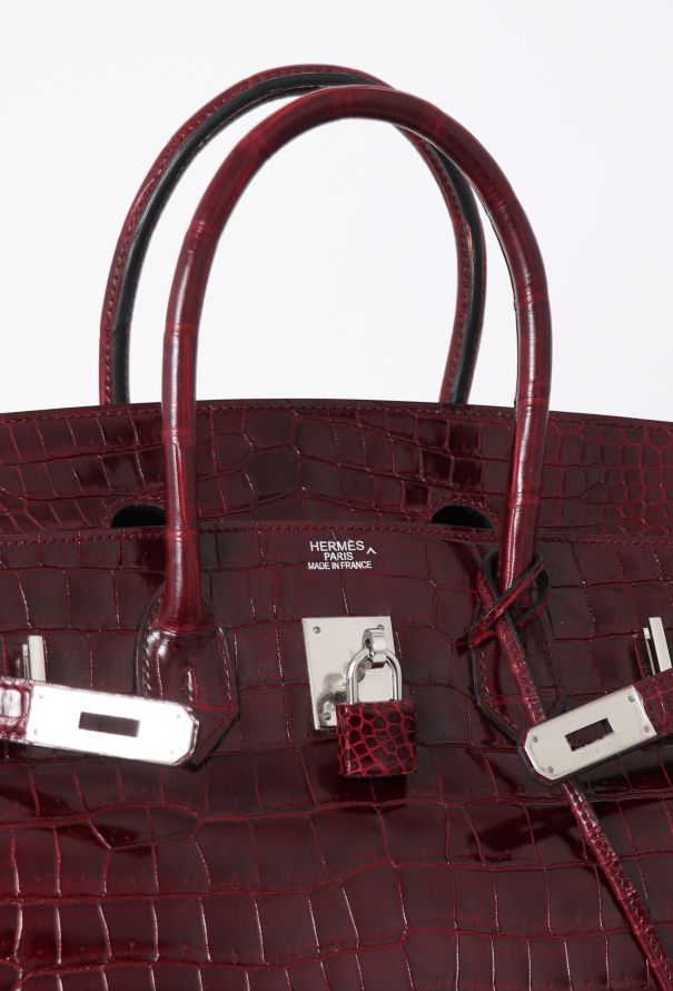 Hermès RARE 2011  Bordeaux Porosus Birkin 35 - 4 Hermès RARE 2011  Bordeaux Porosus Birkin 35 - 4