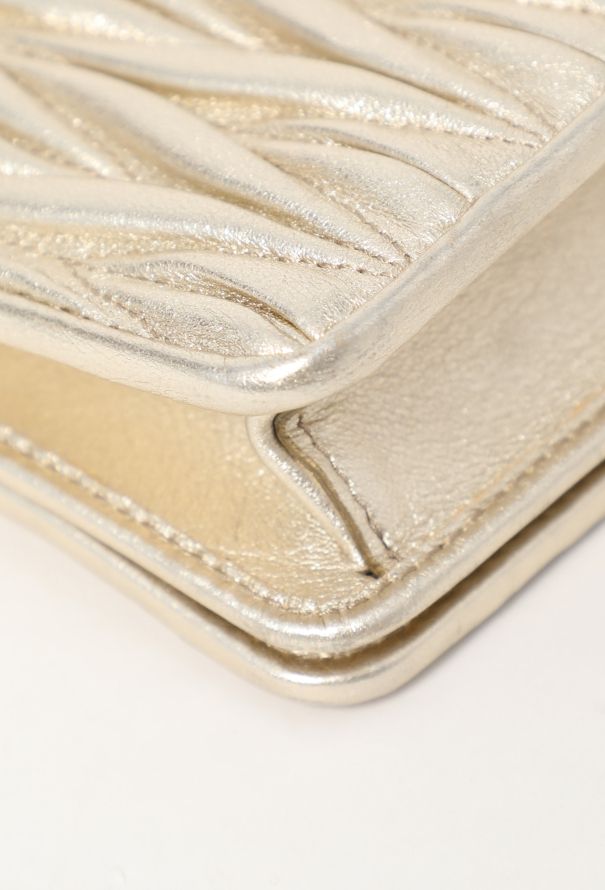 Gold Quilted Wallet On Chain | Authentic & Vintage | ReSee