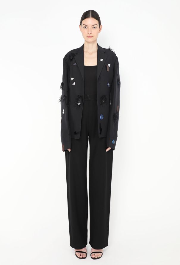 Céline RARE F/W 2014 Appliqué Silk Blazer - 4
