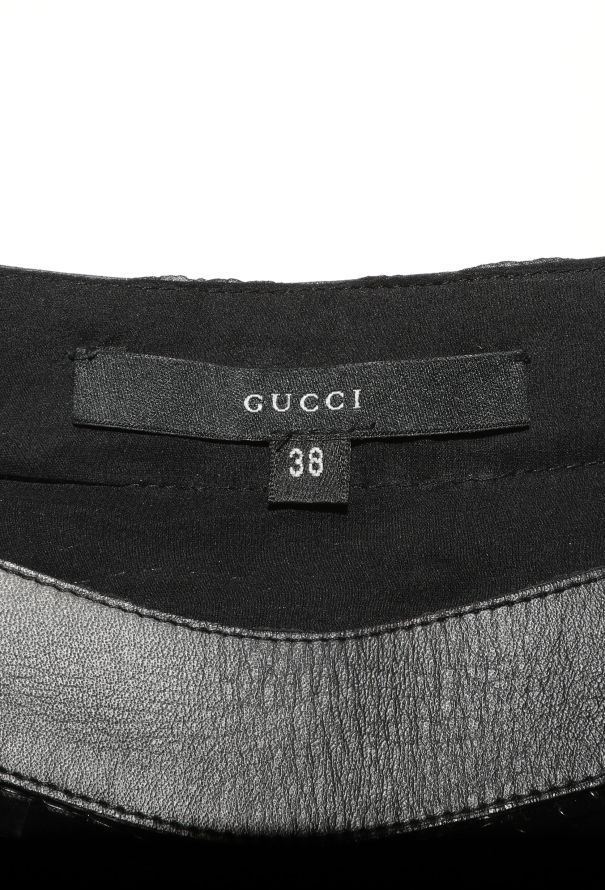Gucci Tom Ford 1999 Sequin Leather Trim Top - 7