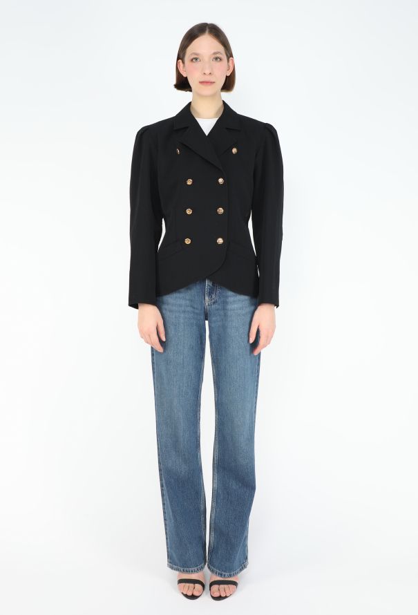 Saint Laurent '80s Double-Breasted Hourglass Blazer - 4