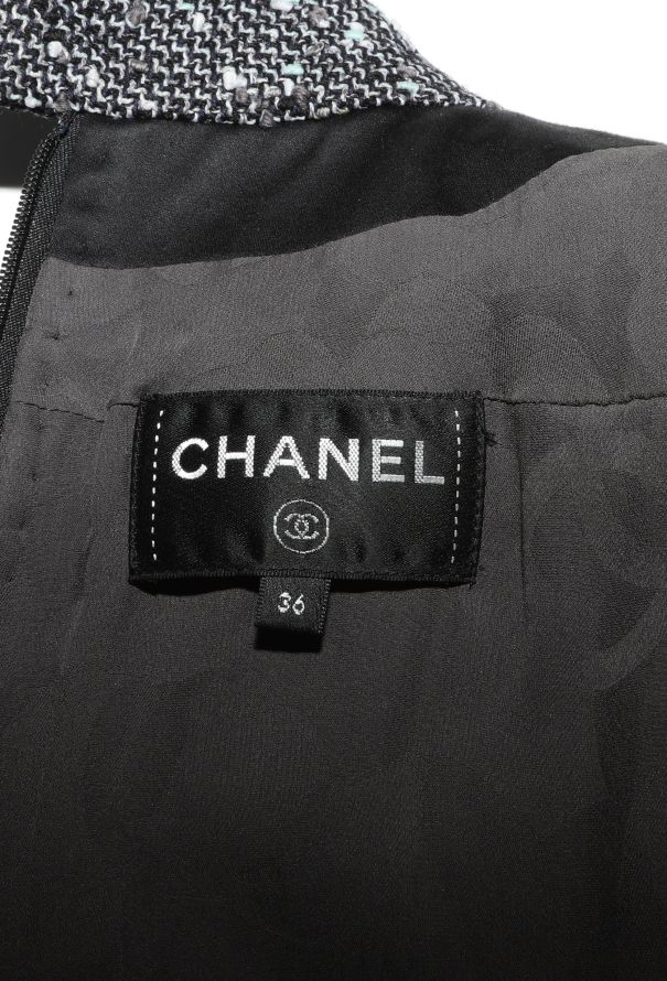 Chanel Tonal Belted 'CC' Bouclé Dress - 6