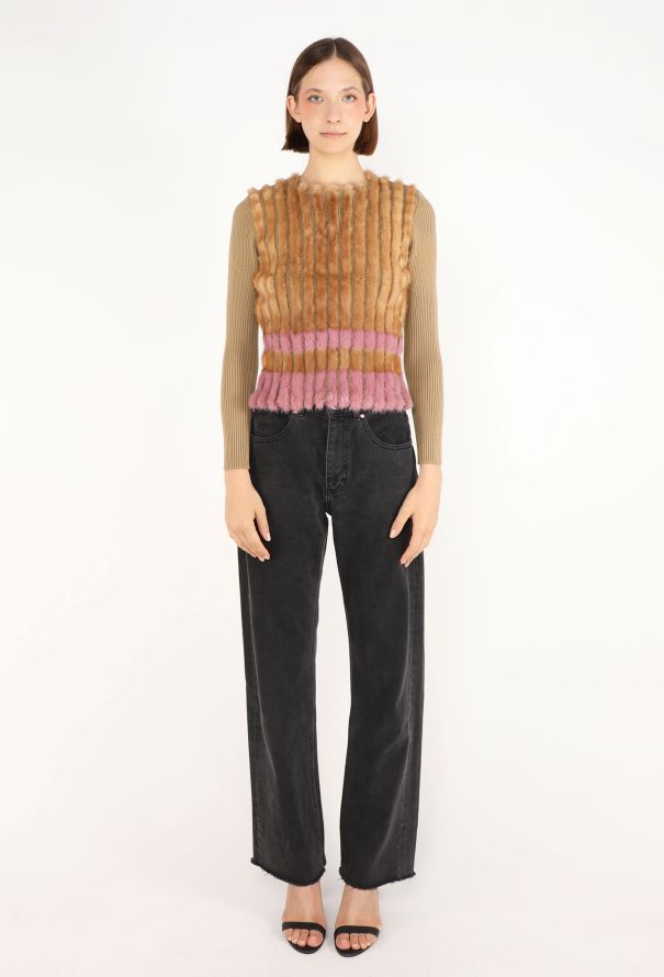 Prada Striped Mink Fur Top, 2000 - 2