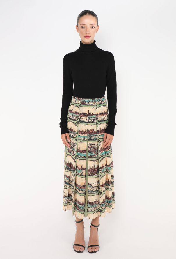 Gucci F/W 2016 Venetian Silk Skirt - 3
