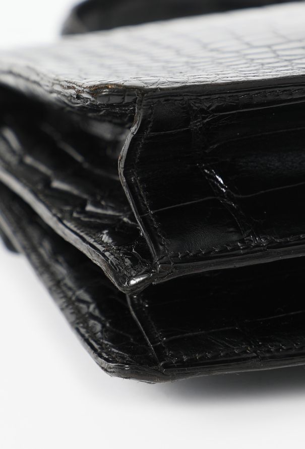 Hermès Vintage Black Porosus Palonnier Bag - 10