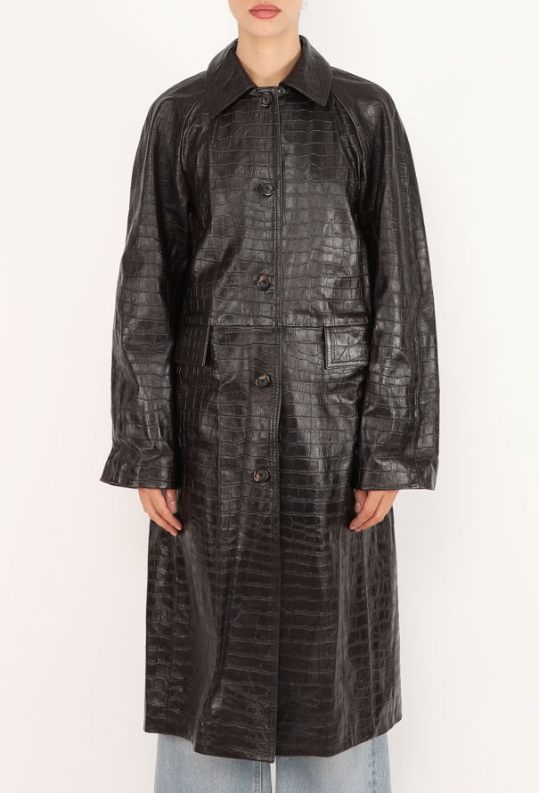 Toteme Croco Embossed Lambskin Coat, 2023 - 3
