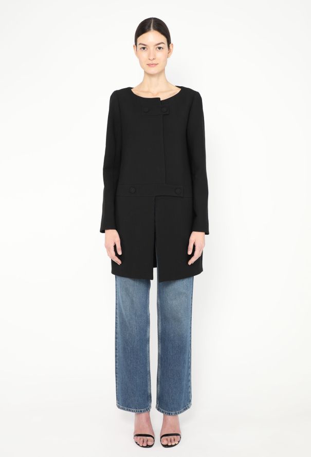 Chloé F/W 2007 Collarless Crêpe Peacoat - 1