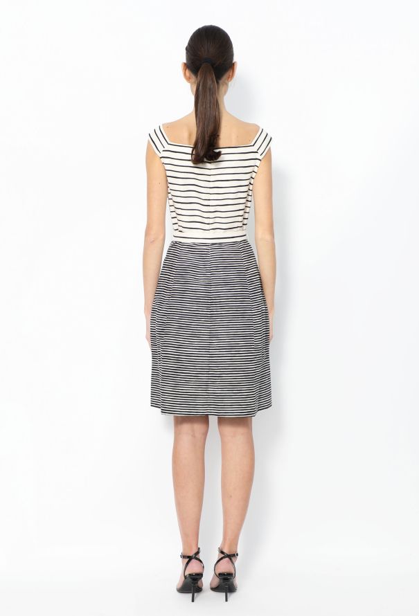 Prada Belted Silk Marinière Dress - 4