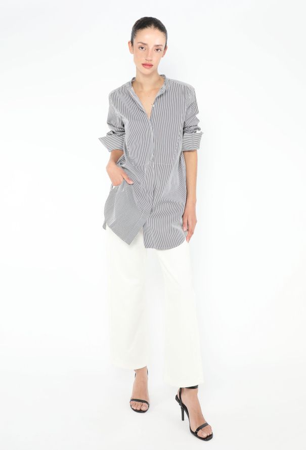 Céline Pinstripe Cotton Bib Tunic - 2