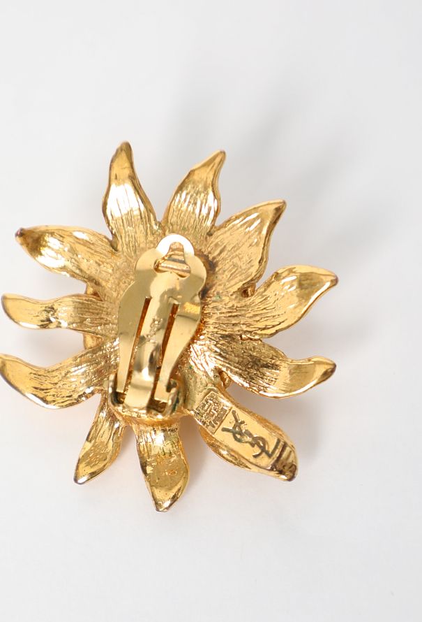 Saint Laurent 1988 Goossens' Sunflower Clip Earrings - 5