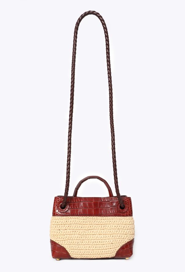 Bottega Veneta Mini Alligator & Raffia Andiamo Bag, 2026 - 6