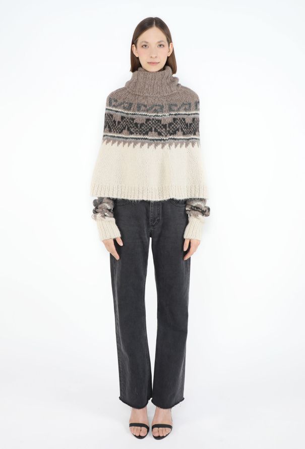 Hermès 2006 Alpaga Knit Poncho & Arm Warmers - 1