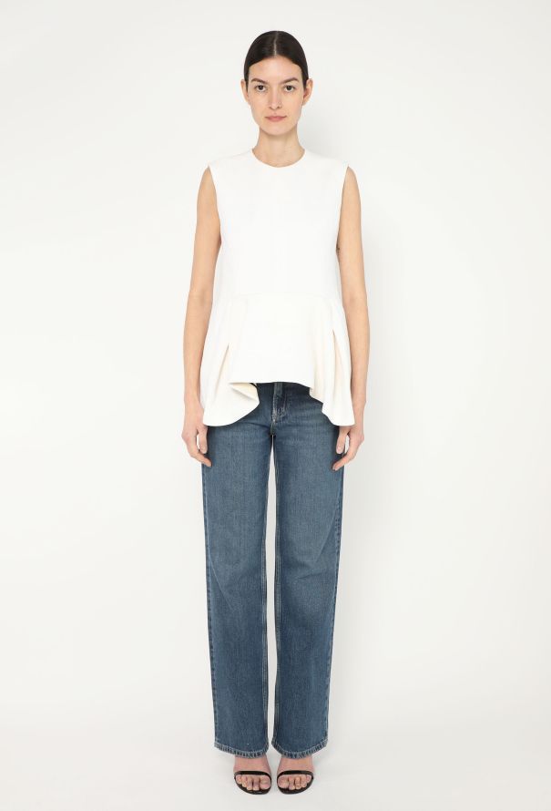 Céline S/S 2012 Jacquard Peplum Top - 5