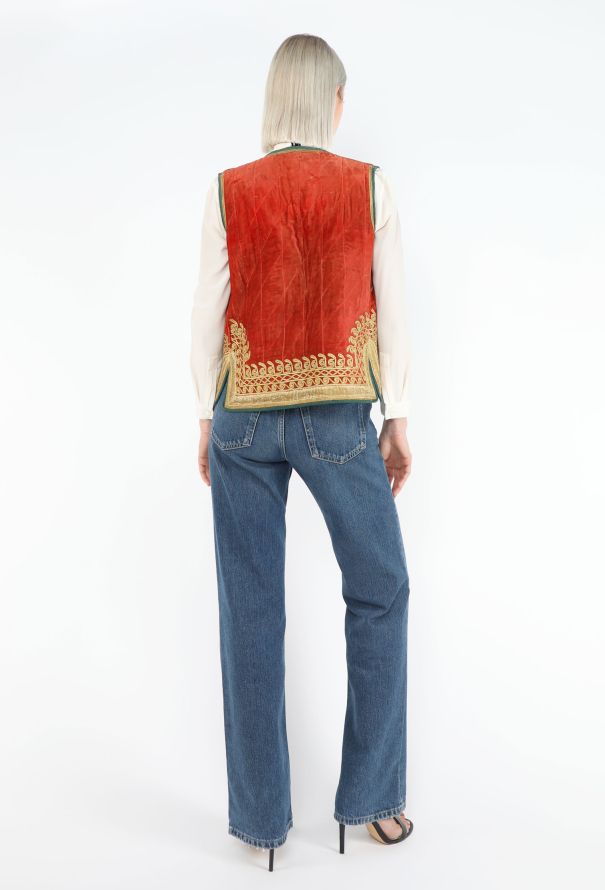 World Treasures Antique Persian Hand-Embroidered Vest - 4