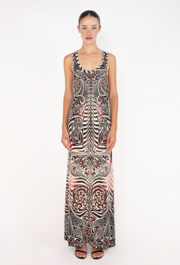 Jean Paul Gaultier Tattoo Print Maxi Dress, S/S 1996 - 1