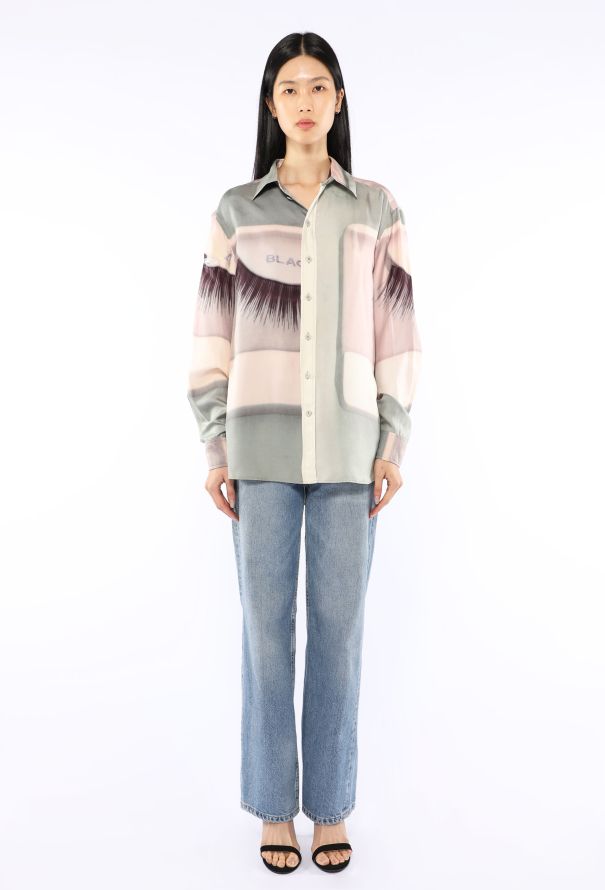 Céline Eyelash Print Button Down Top, 2018 - 5