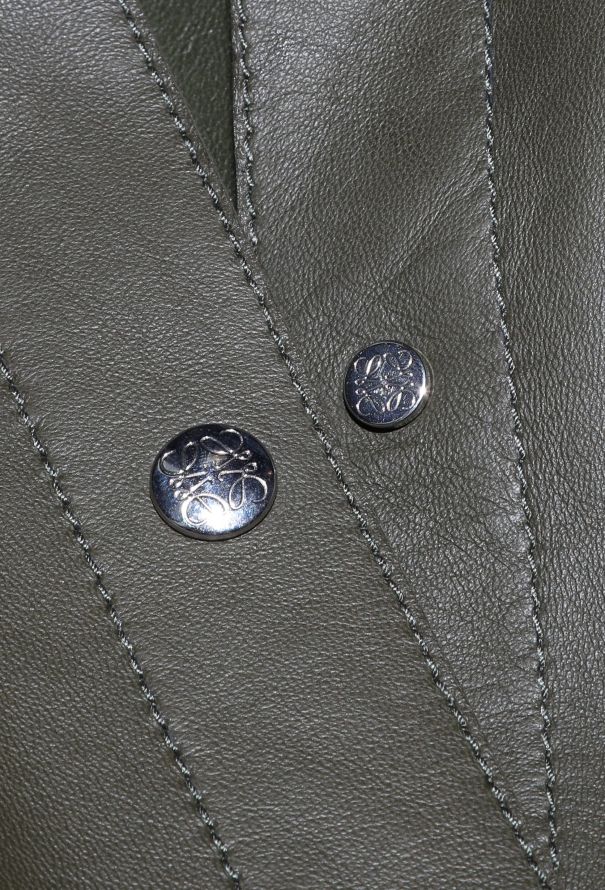 Loewe 2020 Khaki Lambskin Overshirt - 8
