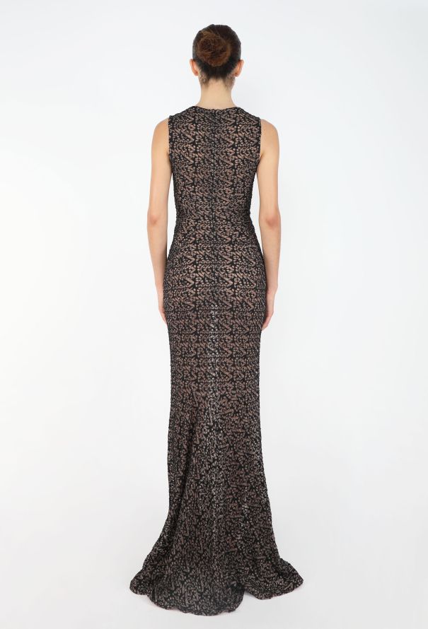 Alaïa S/S 2011 Macramé Flared Lace Gown - 4