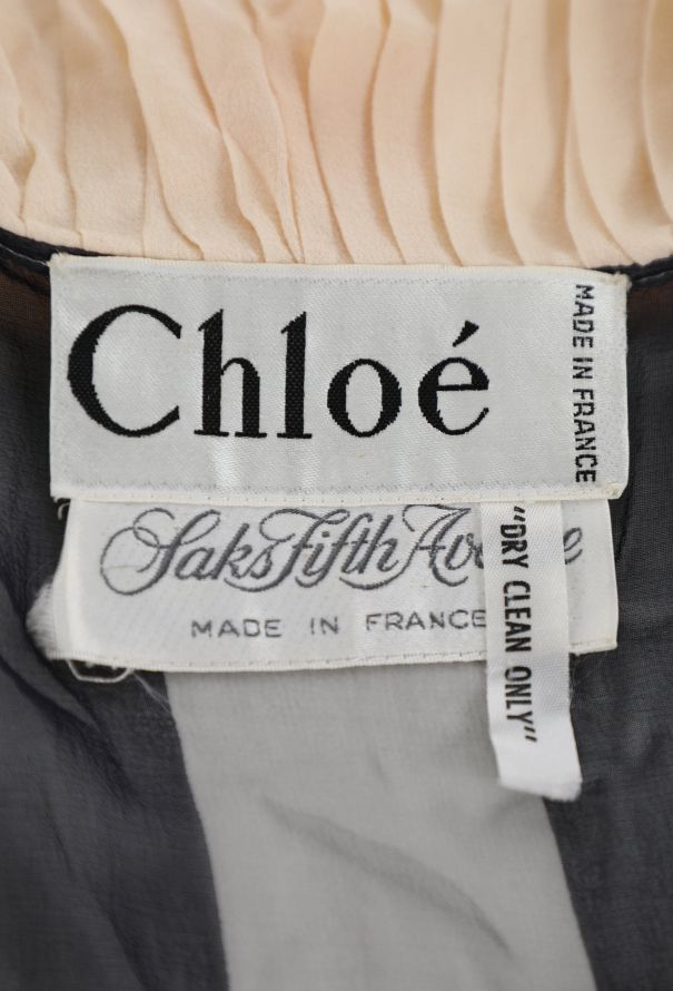 Chloé '70s Striped Silk Ruffle Dress - 6