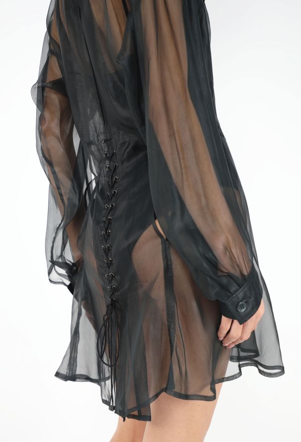 Alaïa COLLECTOR F/W 1990 Organza Corset Dress - 5