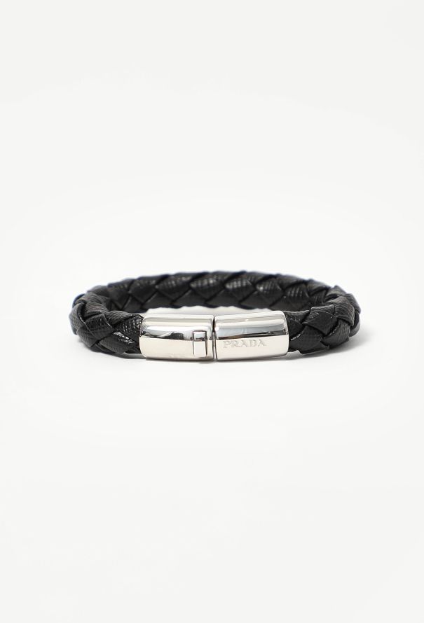 Prada Woven Saffiano Leather Bracelet - 1