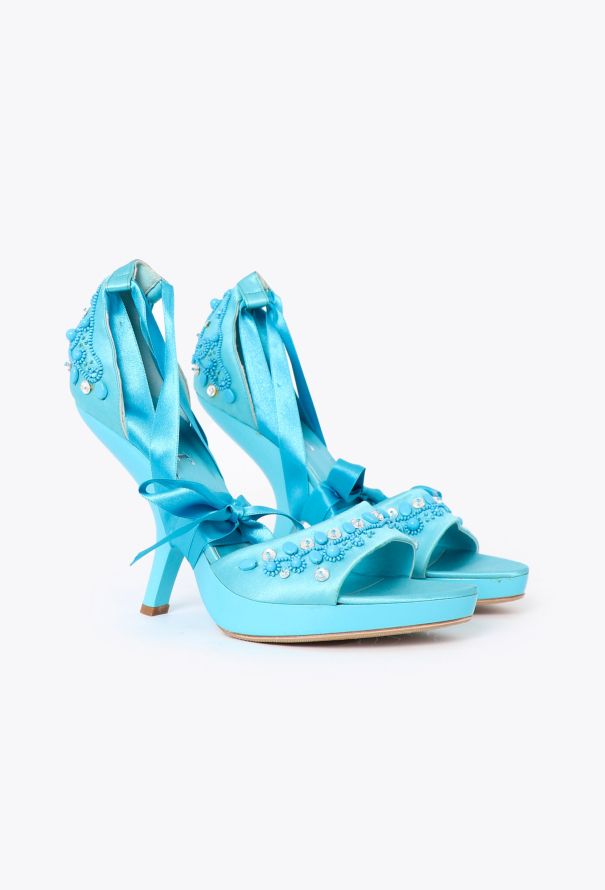 Dior Early 2000s Embellished Ribbon Sandals - 4 Dior Early 2000s Embellished Ribbon Sandals - 4