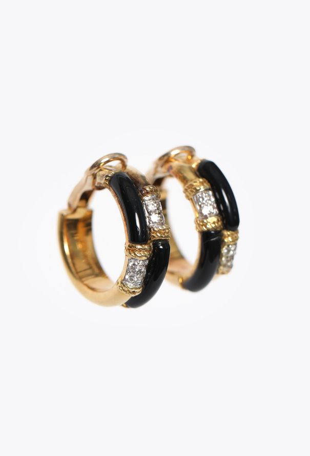Vintage Fine Jewelry Collectible: '70s Kutchinsky 18K Gold, Onyx & Diamond Earrings - 3 Vintage Fine Jewelry Collectible: '70s Kutchinsky 18K Gold, Onyx & Diamond Earrings - 3