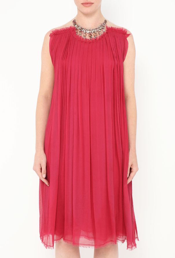 Lanvin S/S 2003 Strass Trim Chiffon Dress - 4