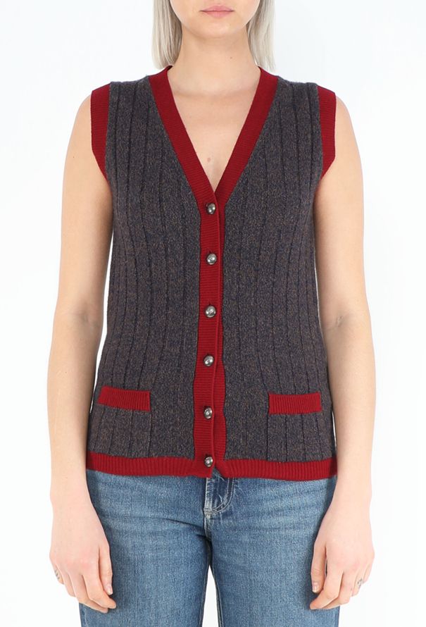 Chanel Rare F/W 1997 Cashmere Ribbed Vest - 1