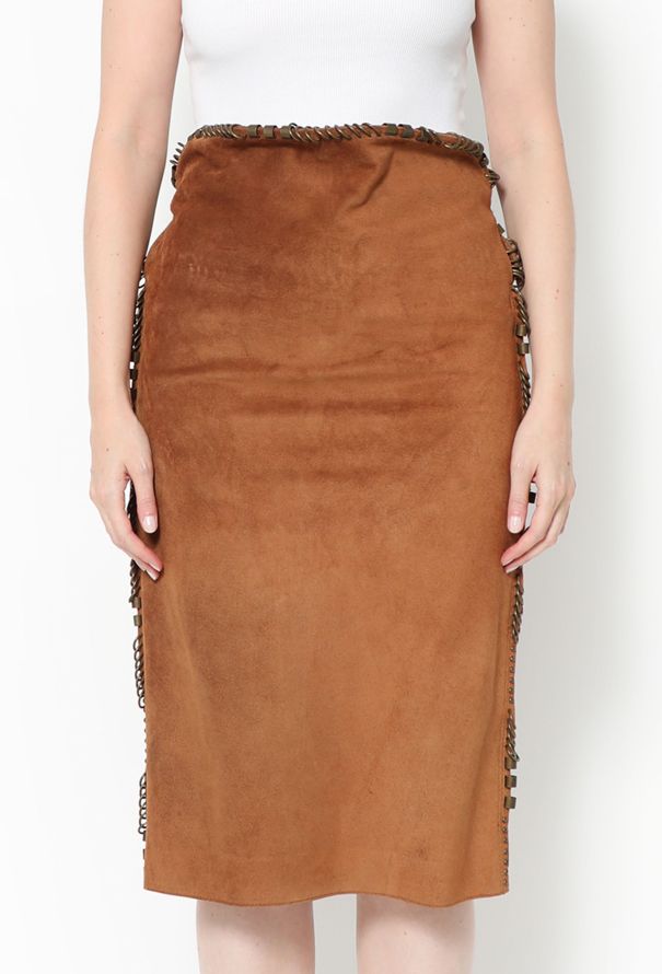 Saint Laurent Tom Ford S/S 2002 Suede Skirt - 3