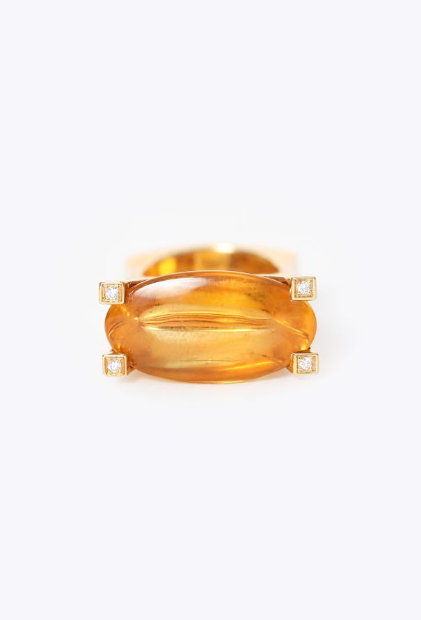 Van Cleef & Arpels Vintage 18k Yellow Gold, Citrine & Diamond Ring - 5