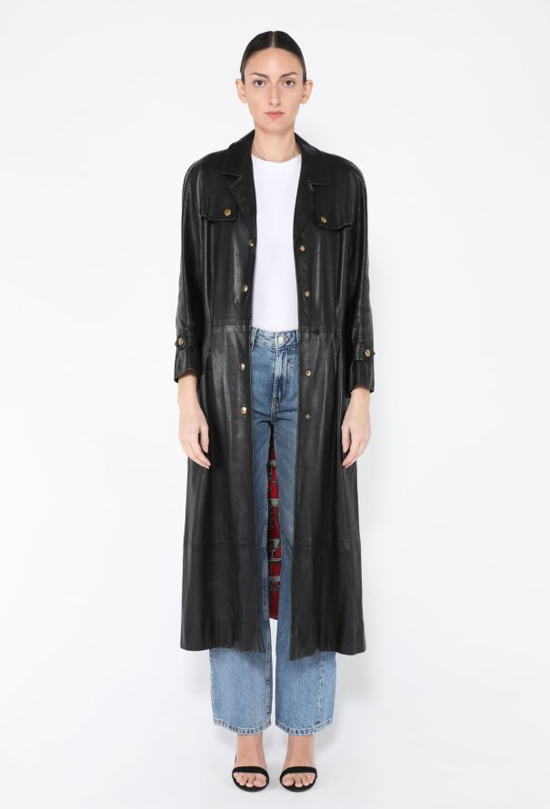 Hermès Vintage Leather Trench Coat - 3