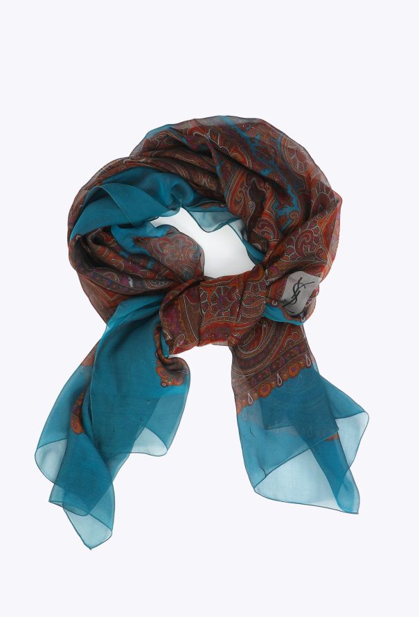 Saint Laurent Late '70s Paisley Silk Scarf - 2