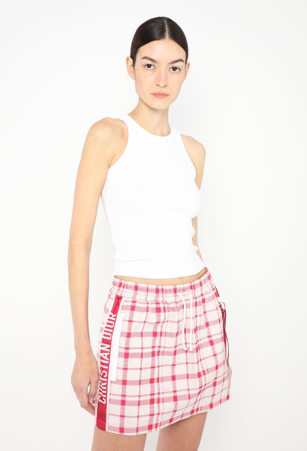 Dior 2022 Checkered Logo Skirt - 1