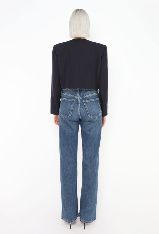 Saint Laurent Vintage Navy Cropped Bolero - 5