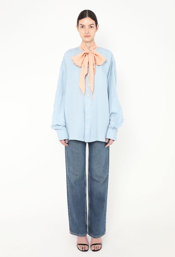 Céline Oversized Silk Lavallière Blouse - 3 Céline Oversized Silk Lavallière Blouse - 3